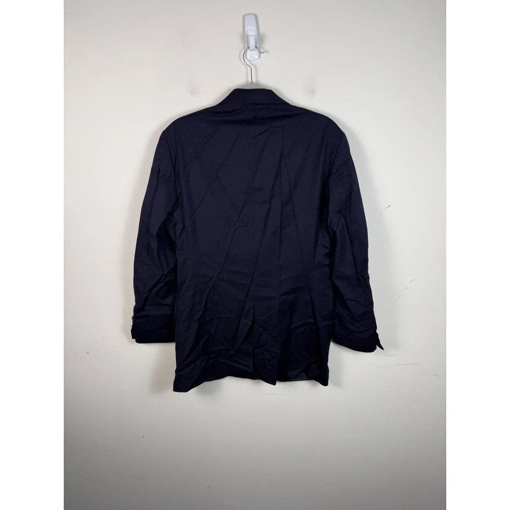 VTG Polo Ralph Lauren Navy Blue Virgin Wool Blazer Gold Crest Buttons 40R Italy - Picture 5 of 10